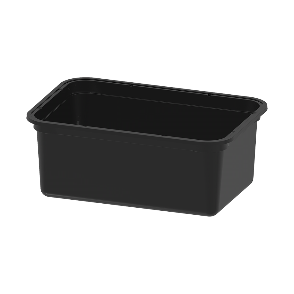 Microwave-Safe PP Food Container 1000ml (TUB K1000) Black