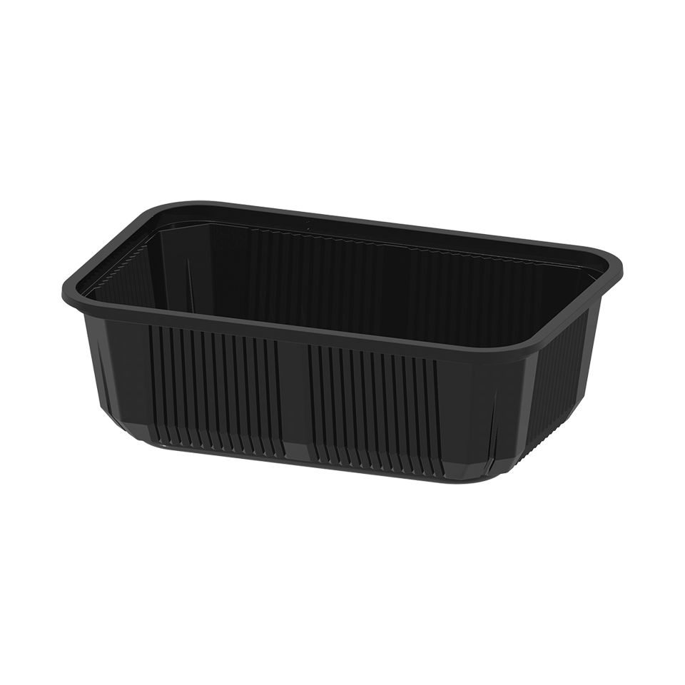 กล่องอาหารไมโครเวฟ PP 750 มล. (TUB V750) สีดำ